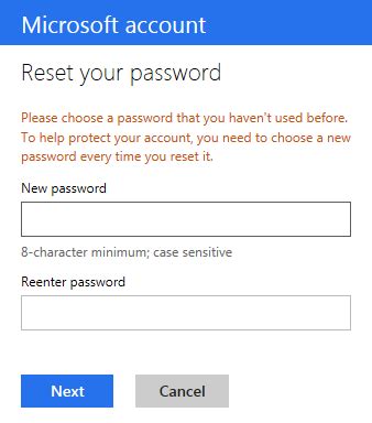 I Can T Make A New Password Microsoft Community