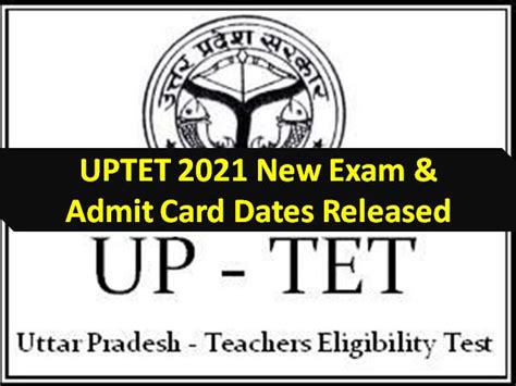 UPTET 2021 New Exam Dates Released Updeled Gov In Get Direct Admit