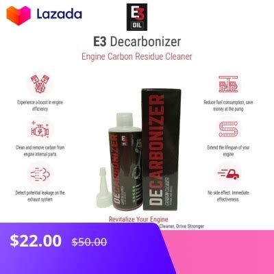 E Decarbonizer Engine Carbon Residue Cleaner Decabon Boost Efficiency