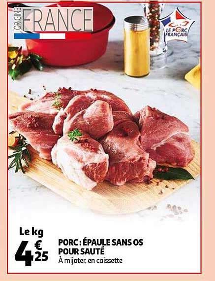 Promo Porc épaule Sans Os Pour Sauté chez Auchan iCatalogue fr