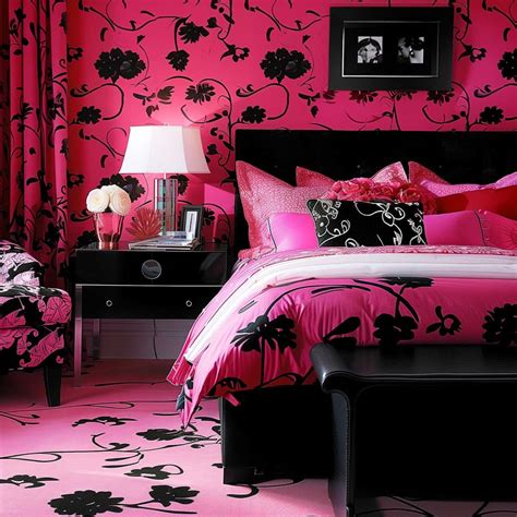 50+ Pink and Black Bedroom Ideas for Women Blending Dollhouses and Dark Knights - HearthandPetals