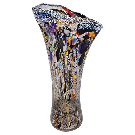 Polychrome Murano Glass Vase For Sale At 1stDibs