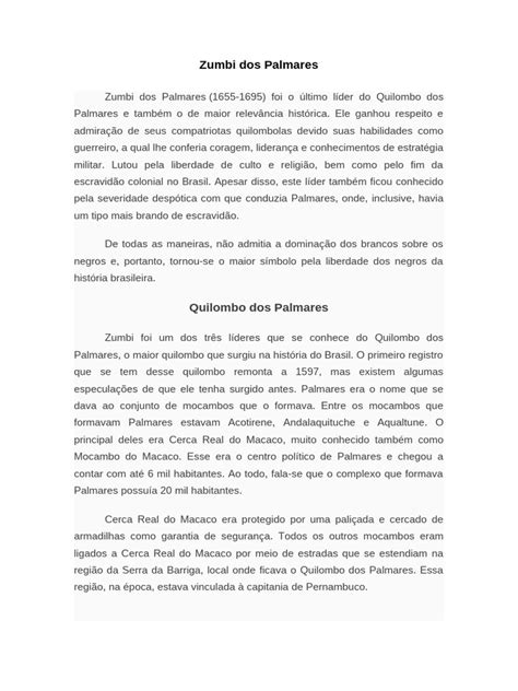 Zumbi Dos Palmares | PDF