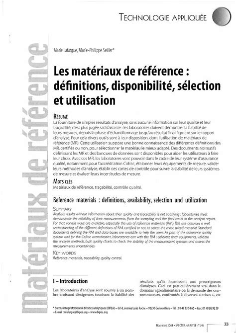 PDF l étalonnage de certains types d instruments de mesure préparés