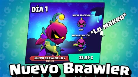 Al Fin Compro Y Maxeo Al Nuevo Brawler Lily En Brawl Stars Youtube