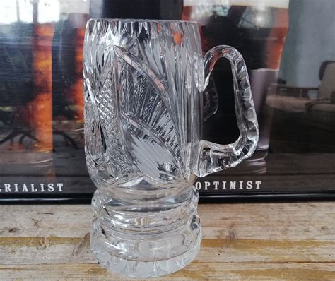 Retro Beer Mug Beer Stein Lead Crystal Cut Decor Etsy