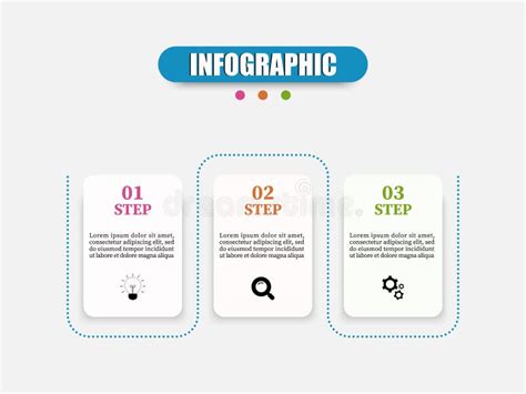 Infographic Square Presentation With Three Steps Infographic Design