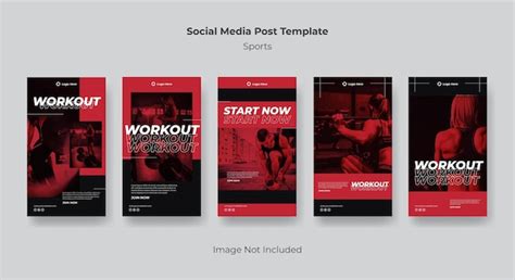 Mod Le De Sport Instagram Stories Vecteur Premium