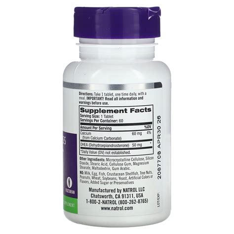 Natrol, DHEA, 50 мг, 60 таблеток купить в Москве, выгодные цены от ...