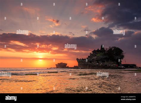 Sunset at Pura Tanah Lot Temple, Bali, Indonesia Stock Photo - Alamy