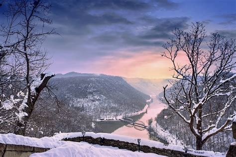 Hawks Nest overlook in winter