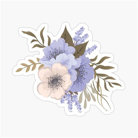 Floral Purple Flower Design Sticker For Sale By Julliazeleskey