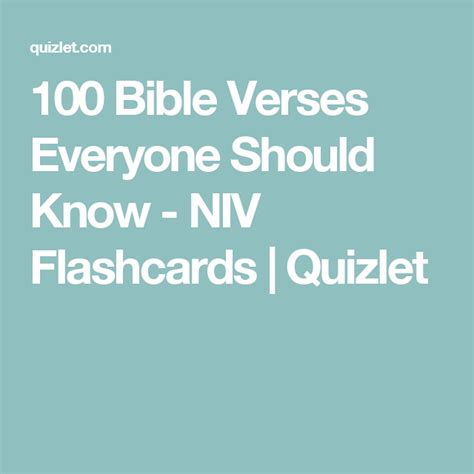 Bible Verses Everyone Should Know Niv Flashcards Quizlet