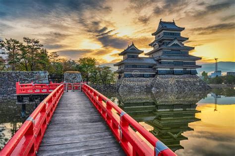 Matsumoto Nagano Japan Sunrise At Matsumoto Castle Stock Image Image