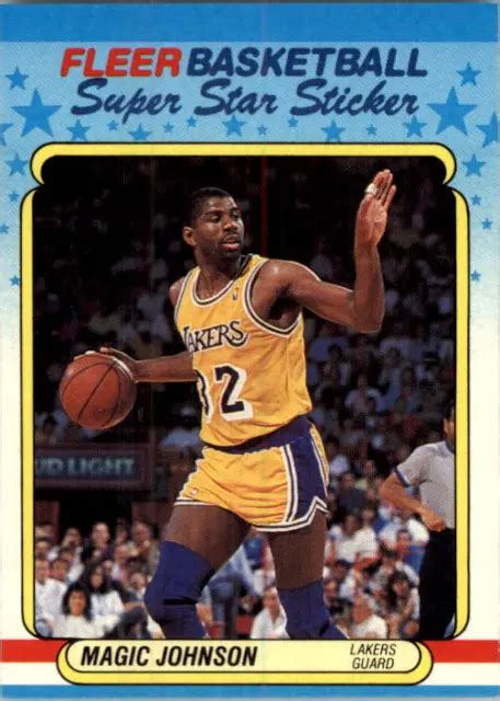 1988 89 FLEER STICKERS Los Angeles Lakers Carte Basket Ball 6 Magic