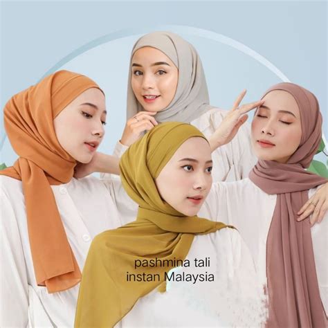 Jual Pashmina Tali Instan Malaysia Pashmina Melayu Pashmina Instan