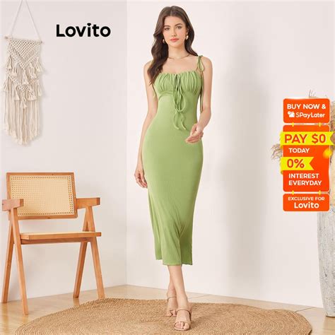 Lovito Women Lace Up Dress L56Ed109 Shopee Philippines