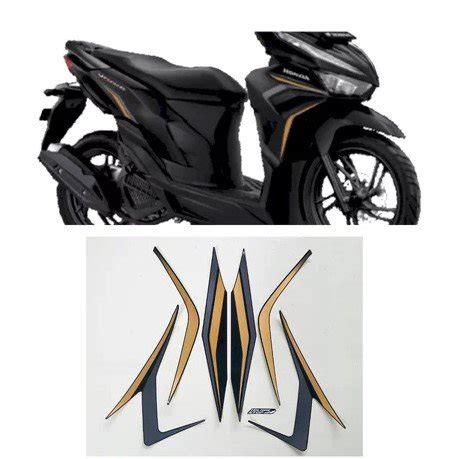 Jual STRIPING VARIO 125 ISS TAHUN 2023 HITAM STIKER LIS STANDAR ORI