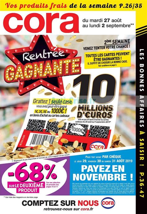 Anti crise fr Catalogue Cora du 27 août au 02 septembre 2019