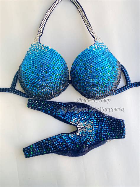 Competition Bikini Set Rhinestone Fitness Npc Ifbb Etsy