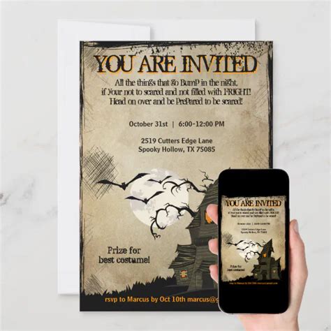 Halloween Haunted House Party Invitations | Zazzle