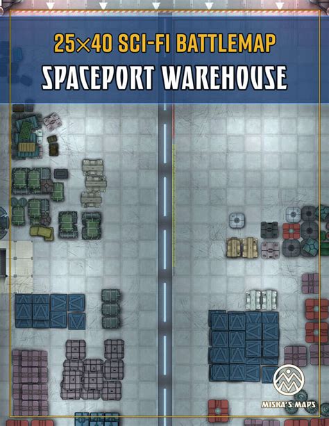 Spaceport Warehouse Sci Fi Battlemap Miska S Maps Miska S Sci Fi