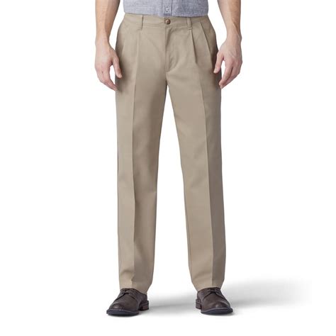 Men's Lee Total Freedom Relaxed-Fit Comfort Stretch Pleated Pants Khaki - Walmart.com