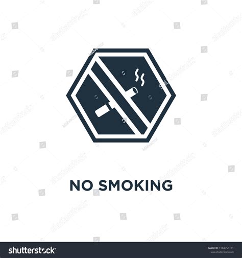 No Smoking Sign Icon Black Filled Stock Vector Royalty Free