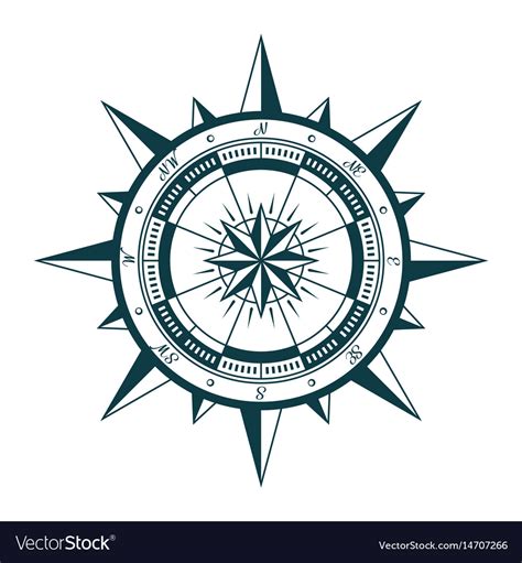 Wind Rose Compass Royalty Free Vector Image Vectorstock