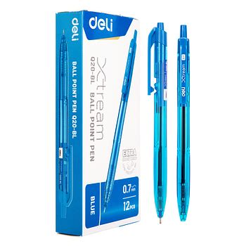 Bol Grafo Retr Ctil Mm Azul Deli Xtream Ball Point Pen Asi Do