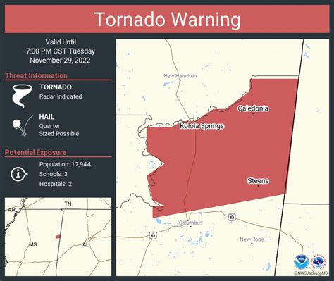 Nws Tornado On Twitter Tornado Warning Continues For Caledonia Ms Kolola Springs Ms And