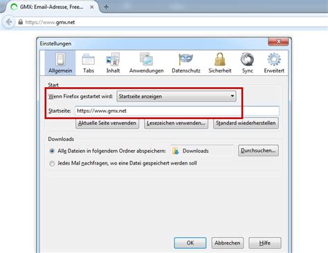 GMX als Startseite festlegen | Freemail & Login