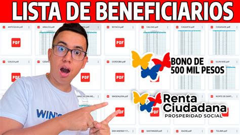 Lista de Beneficiarios de la Renta Ciudadana que Recibirán Hasta un