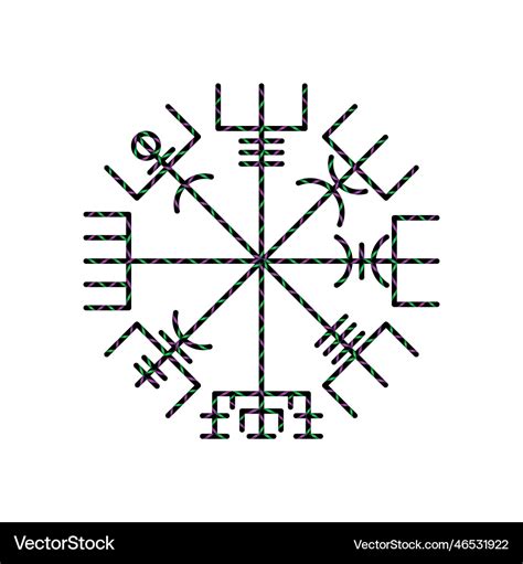 Vegvisir True Outline Pattern Silhouette Vector Image