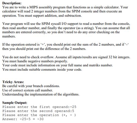 Solved Description You Are To Write A Mips Assembly Program Chegg