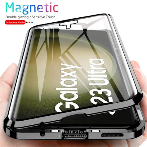 360 Metall Sto Stange Adsorption Magnet Flip Case F R Samsung Galaxy