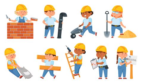 Construction Worker Cartoon Kid