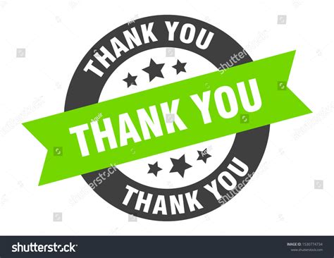 Thank You Sticker Thank You Blackgreen Stock Vector (Royalty Free ...