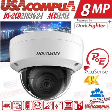 Hikvision Ds Cd G I K Mp Darkfighter Acusense Ip Dome Camera Poe