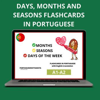 Days Months And Seasons Flashcards In Portuguese By Portuguese With Anita