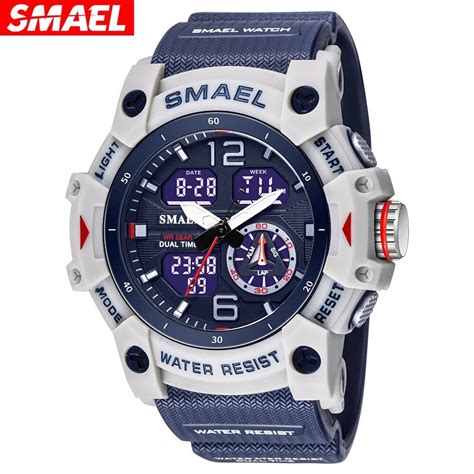 SMAEL Reloj Deportivo Militar Para Hombre Cron Metro Con Alarma Luz