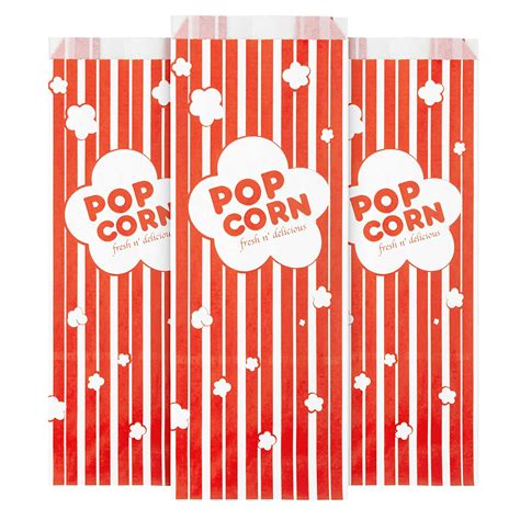 Buy Oz Paper Popcorn Bags Bulk Pack Large Red White Pop Corn