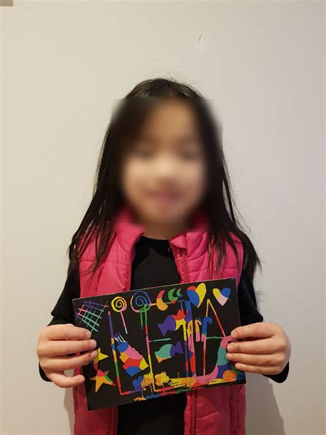 Leila and her abstract painting!