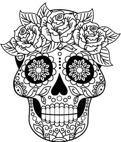 Sugar Skull coloring page | Free Printable Coloring Pages