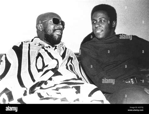 SHAFT, composer Isaac Hayes, left, and Richard Roundtree, on-set, 1971 ...