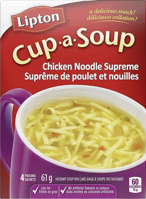 Lipton Cup A Soup Instant Soup Mix For A Quick Easy Noodle Soup Chicken Noodle Supreme Low Fat