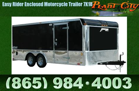 Cargo Trailers Easy Rider Enclosed Motorcycle Trailer 7x18 Trailers