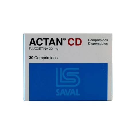 Actan Cd Fluoxetina Mg Caja De Comprimidos Dispersable