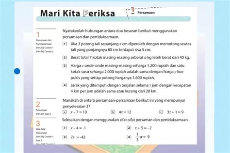 Kunci Jawaban Matematika Kelas 7 Halaman 106 Mari Kita Periksa 1 Bab 3