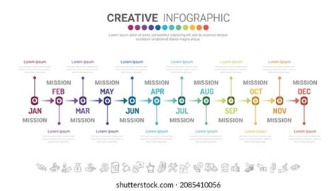 Timeline Year Months Infographics Stock Vector Royalty Free